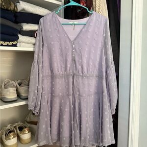 Entro Light Purple V-Neck Dress